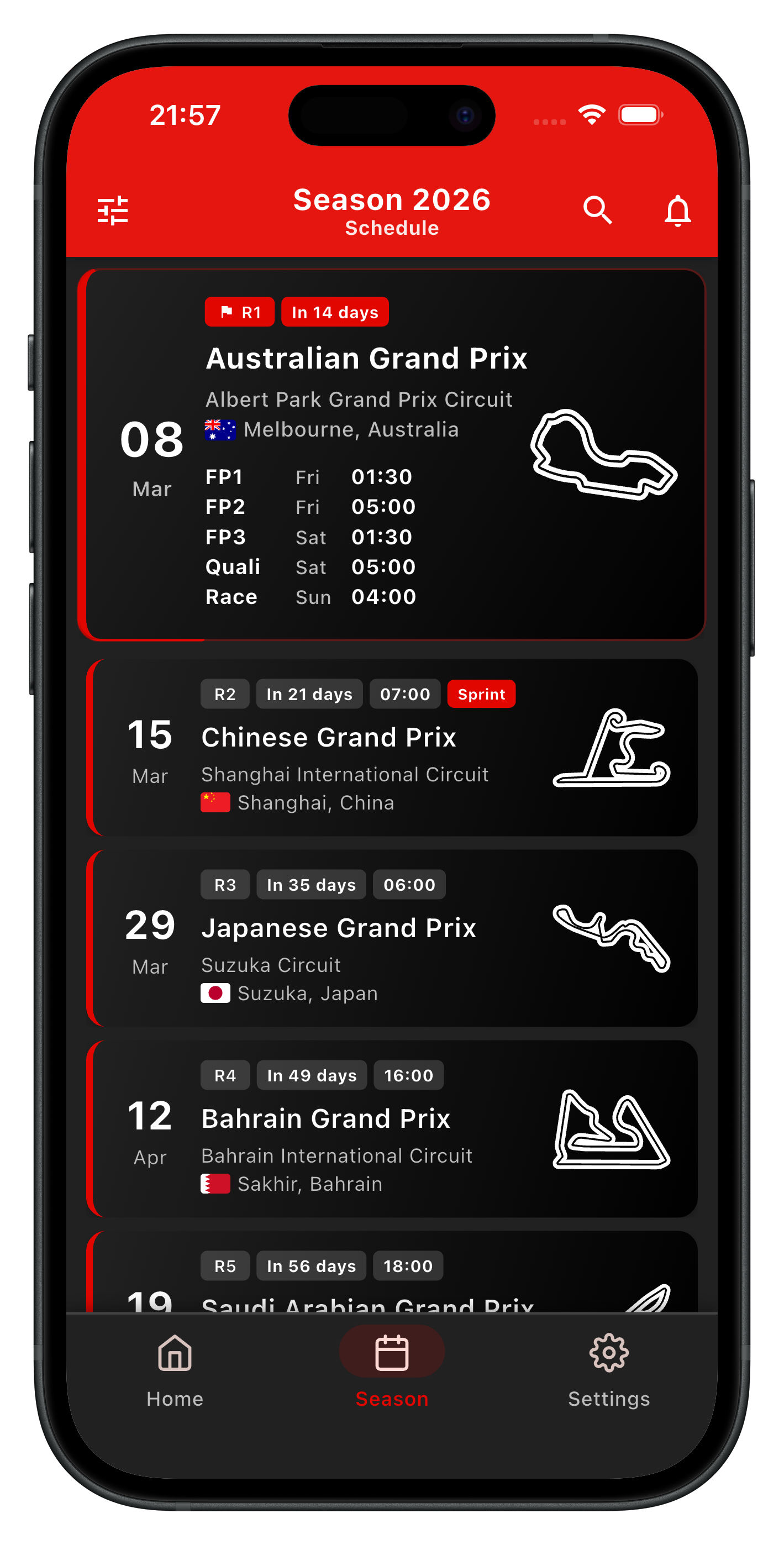 P1T Season Selection